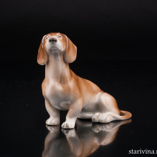 Сидящая такса, миниатюра, Metzler & Ortloff, Германия, сер. 20 в