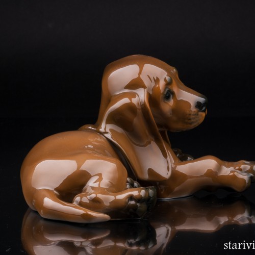 Лежащий щенок таксы, Rosenthal, Германия, 1960 гг