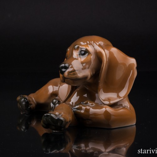 Лежащий щенок таксы, Rosenthal, Германия, 1960 гг