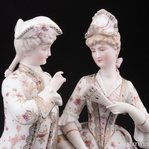 Романтическая пара с веером, Германия, кон. 19 в