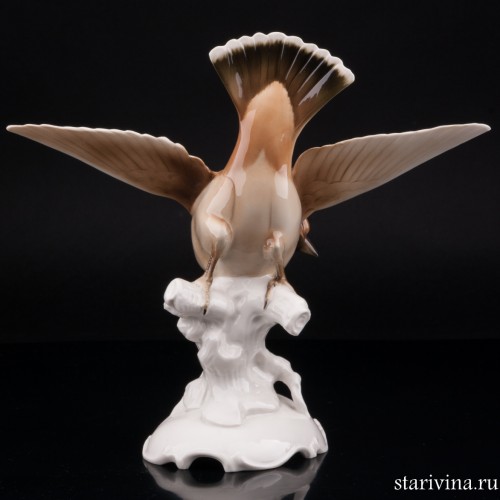 Статуэтка птицы из фарфора Свиристель, Hutschenreuther, Германия, 1955-68 гг.
