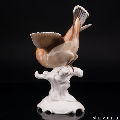 Статуэтка птицы из фарфора Свиристель, Hutschenreuther, Германия, 1955-68 гг.