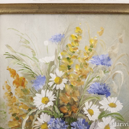 Букет с ромашками и васильками, натюрморт, вт. пол. 20 в