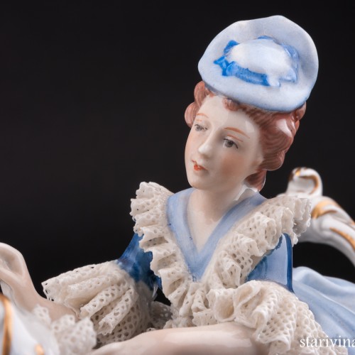 Вечерний пасьянс, пара, кружевная, Sitzendorf, Германия