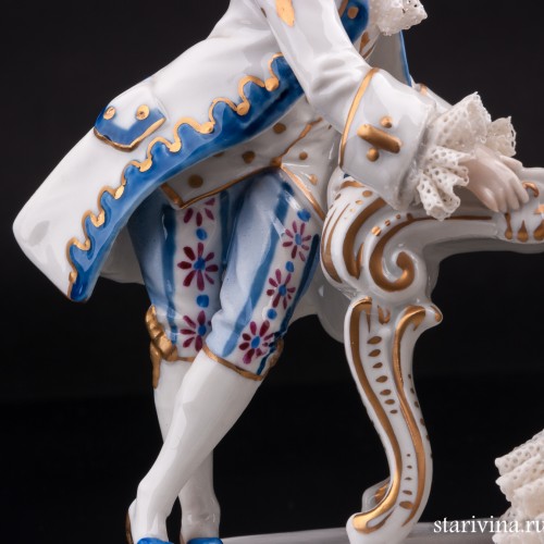 Вечерний пасьянс, пара, кружевная, Sitzendorf, Германия