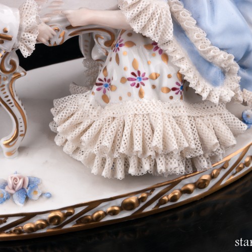 Вечерний пасьянс, пара, кружевная, Sitzendorf, Германия