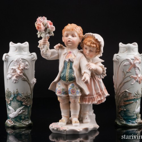 Две вазы в стиле модерн, Karl Ens, Германия, кон. 19 в