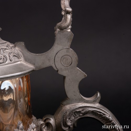 Стеклянная пивная кружка, 1/2 л, Германия, 1880 гг