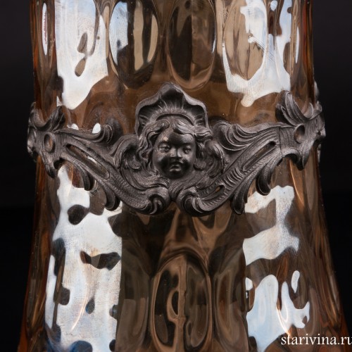 Стеклянная пивная кружка, 1/2 л, Германия, 1880 гг