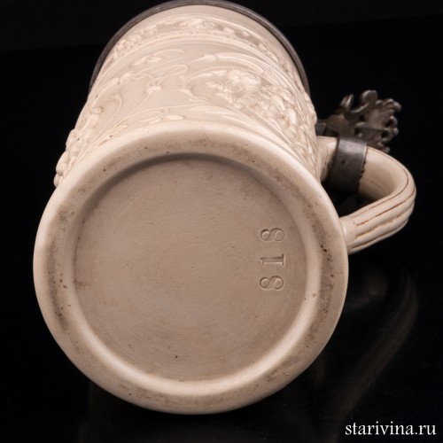 Пивная кружка E.H., 1 л, Villeroy & Boch, Германия, 1900 гг