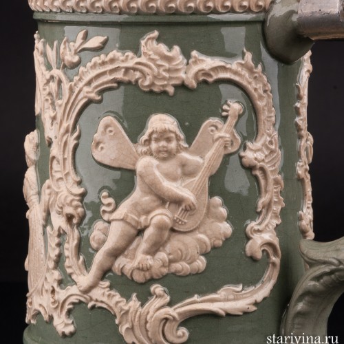 "Садись рядом!", пивная кружка 1 л, Albert Jacob Thewalt, Германия, нач. 20 в