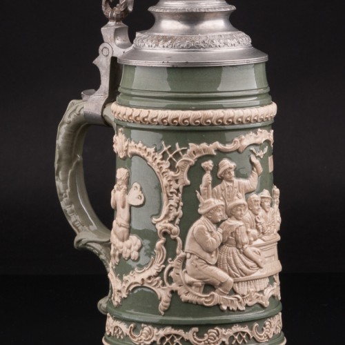 "Садись рядом!", пивная кружка 1 л, Albert Jacob Thewalt, Германия, нач. 20 в