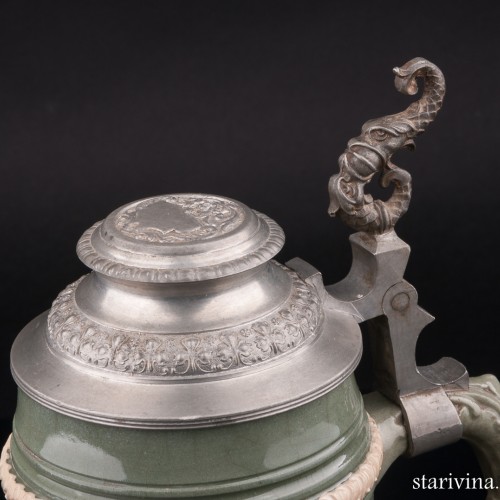 "Садись рядом!", пивная кружка 1 л, Albert Jacob Thewalt, Германия, нач. 20 в