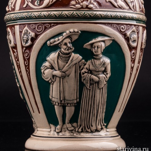 Пивной кувшин Сцены с ландскнехтами, Dumler & Breiden, Германия, 1900 гг