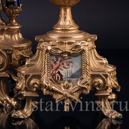Каминные часы с двумя вазонами, Германия, 1970 гг