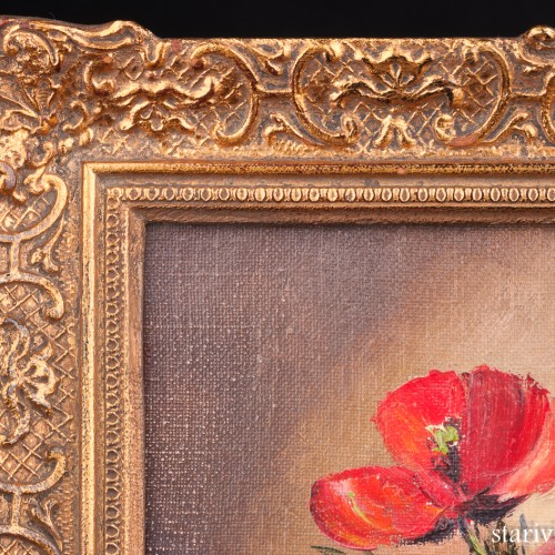 Картина маслом Букет с маками, натюрморт, , сер. 20 в.