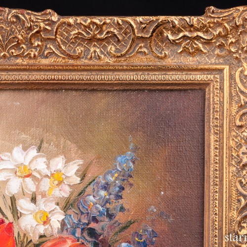 Картина маслом Букет с маками, натюрморт, , сер. 20 в.