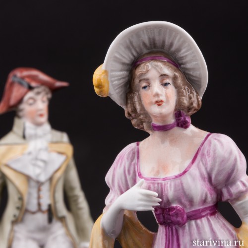 Пара в костюмах 19 века, Sitzendorf, Германия, вт. пол. 20 в