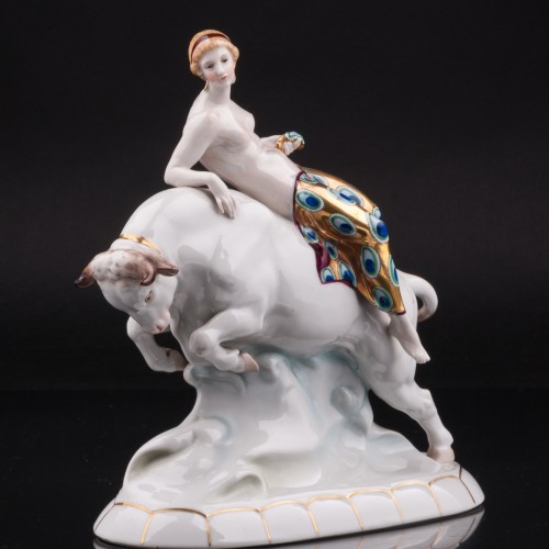 Похищение Европы, обнаженная на быке, Hertwig & Co, Германия, 1920-30 гг