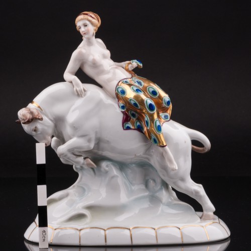 Похищение Европы, обнаженная на быке, Hertwig & Co, Германия, 1920-30 гг