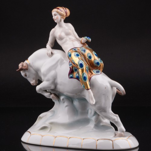 Похищение Европы, обнаженная на быке, Hertwig & Co, Германия, 1920-30 гг