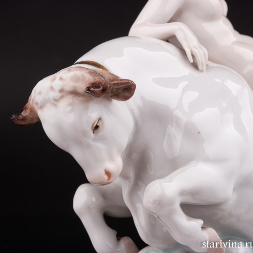 Похищение Европы, обнаженная на быке, Hertwig & Co, Германия, 1920-30 гг