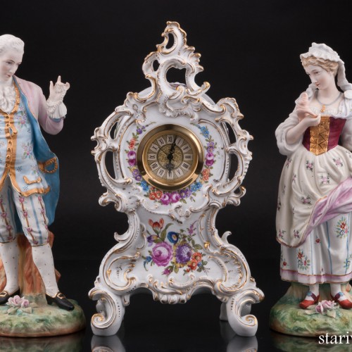 Фарфоровые часы, Dressel, Kister & Co, Германия, 1907-20 гг