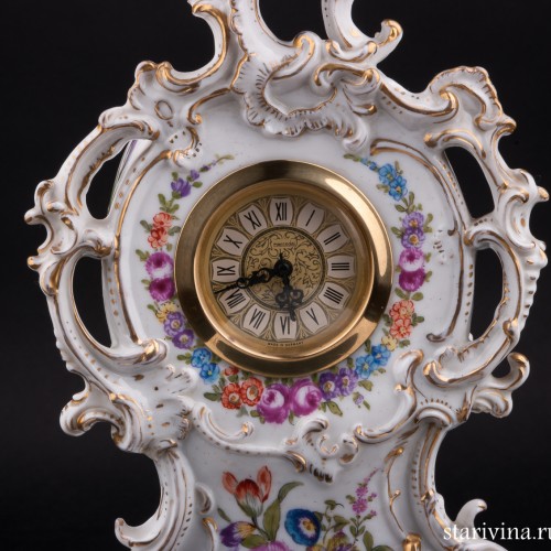 Фарфоровые часы, Dressel, Kister & Co, Германия, 1907-20 гг