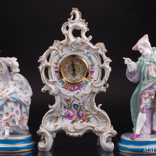 Фарфоровые часы, Dressel, Kister & Co, Германия, 1907-20 гг