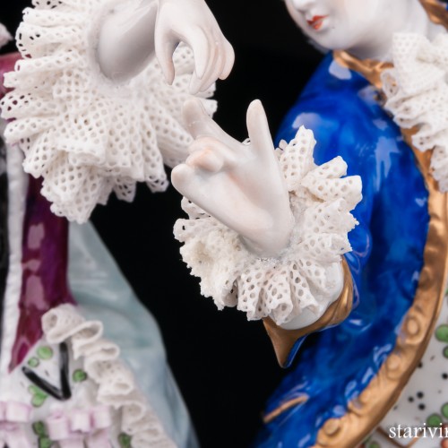 Пара на балу, кружевная, Sitzendorf, Германия, сер. 20 в