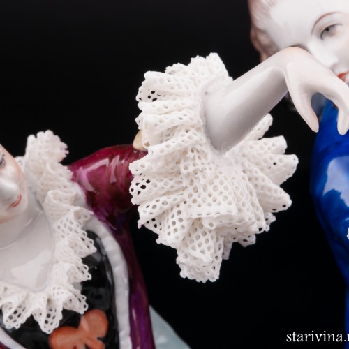 Пара на балу, кружевная, Sitzendorf, Германия, сер. 20 в