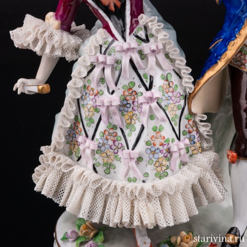 Пара на балу, кружевная, Sitzendorf, Германия, сер. 20 в