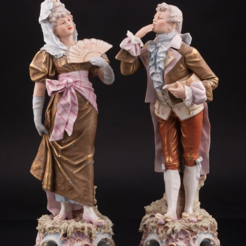 Воздушный поцелуй, пара, Royal Dux, Чехия, кон. 19 - нач. 20 вв