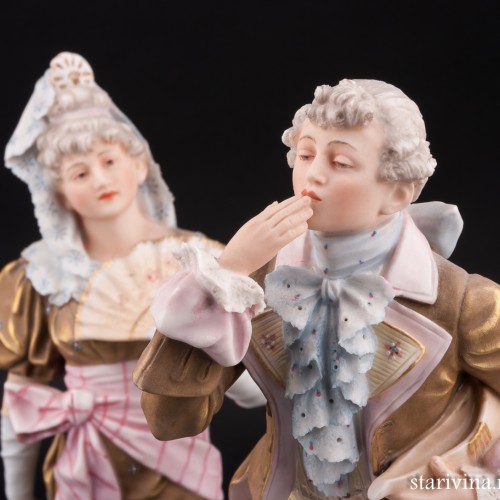 Воздушный поцелуй, пара, Royal Dux, Чехия, кон. 19 - нач. 20 вв