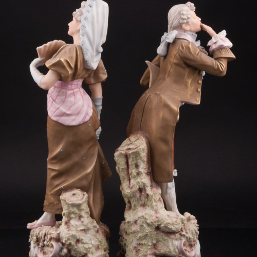 Воздушный поцелуй, пара, Royal Dux, Чехия, кон. 19 - нач. 20 вв