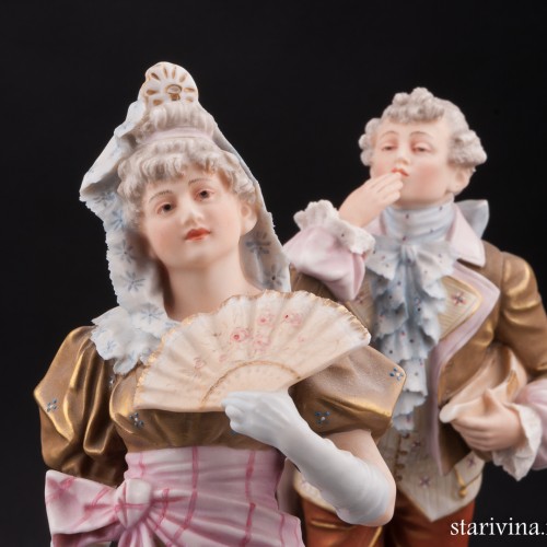 Воздушный поцелуй, пара, Royal Dux, Чехия, кон. 19 - нач. 20 вв