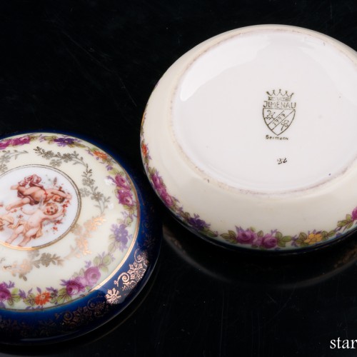 Фарфоровая шкатулка Путти, Ilmenau, Германия, 1930-38 гг