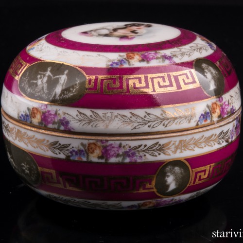 Фарфоровая шкатулка Портрет дамы, Ilmenau, Германия, пер. пол. 20 в