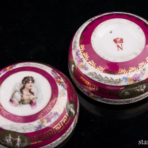 Фарфоровая шкатулка Портрет дамы, Ilmenau, Германия, пер. пол. 20 в