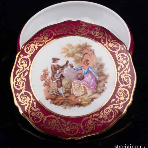 Фарфоровая шкатулка Серенада, Limoges, Франция, сер. 20 в