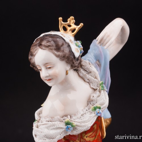 Балерина в красном платье, кружевная, Volkstedt, Германия, до 1935 г