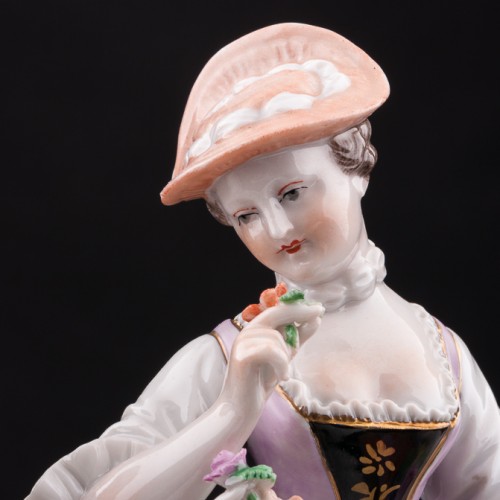 Пара с цветами и собачкой, Carl Thieme, Германия, сер. 20 в