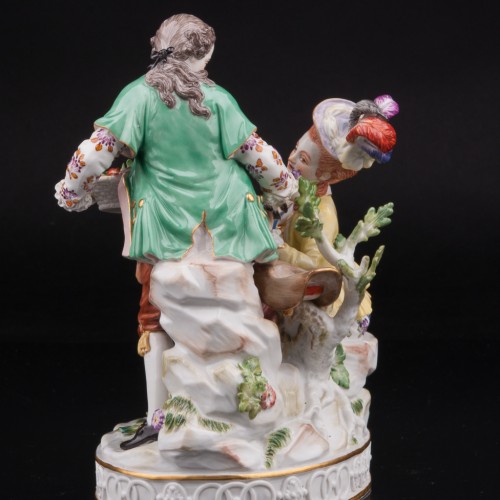 Пара с птичьей клеткой и корзиной цветов, Meissen, Германия, 1951 г