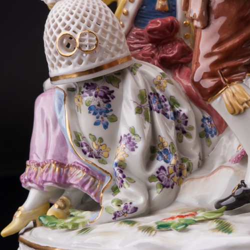 Пара с птичьей клеткой и корзиной цветов, Meissen, Германия, 1951 г