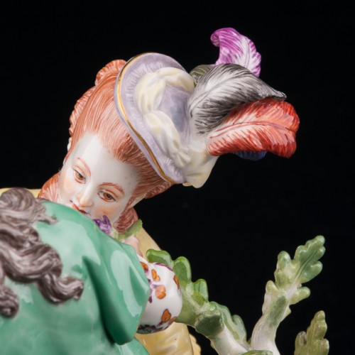 Пара с птичьей клеткой и корзиной цветов, Meissen, Германия, 1951 г