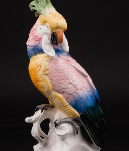 Фарфоровая статуэтка птицы Попугай какаду, Karl Ens, Германия.