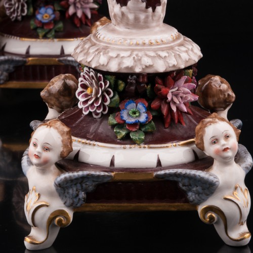 Два канделябра с цветами, Ackermann & Fritze, Германия, нач. 20 в