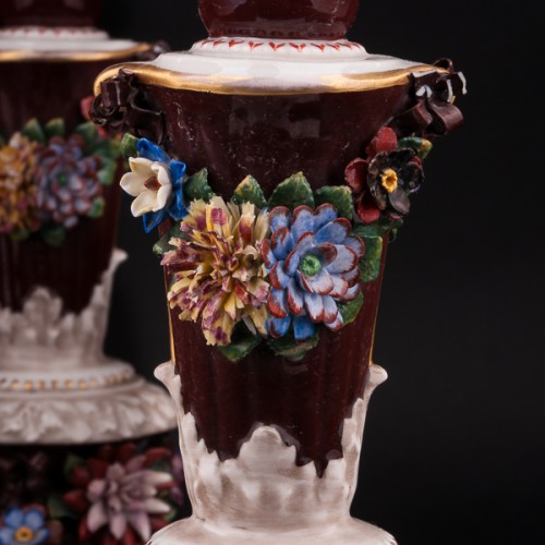 Два канделябра с цветами, Ackermann & Fritze, Германия, нач. 20 в