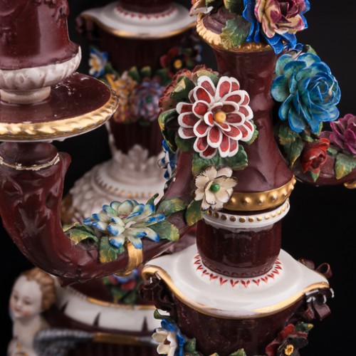 Два канделябра с цветами, Ackermann & Fritze, Германия, нач. 20 в