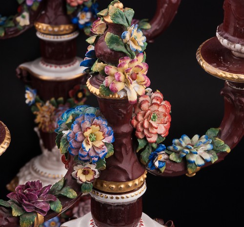 Два канделябра с цветами, Ackermann & Fritze, Германия, нач. 20 в